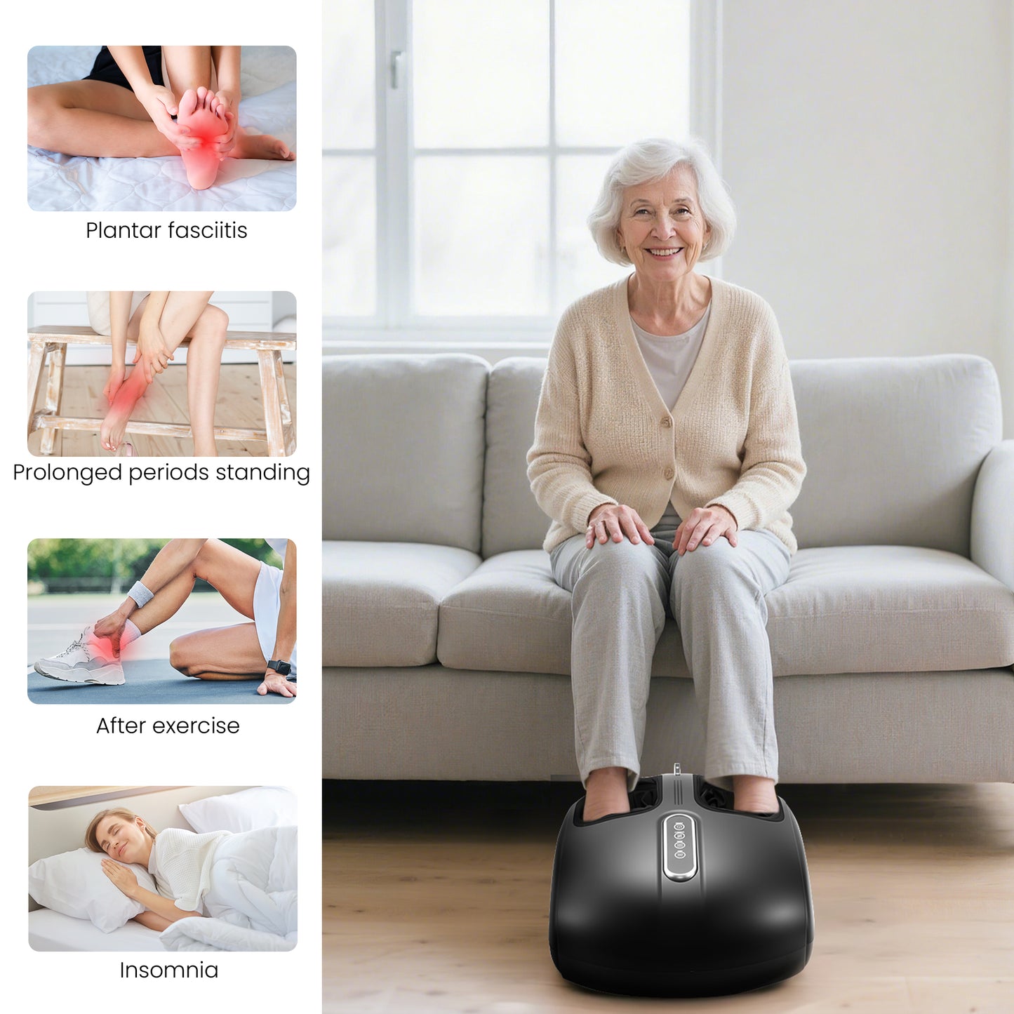 COSYWILL Foot Massager with Heat,Shiatsu Foot Massager with Remote,Birthday Gifts for Women Mom Men Dad,Black