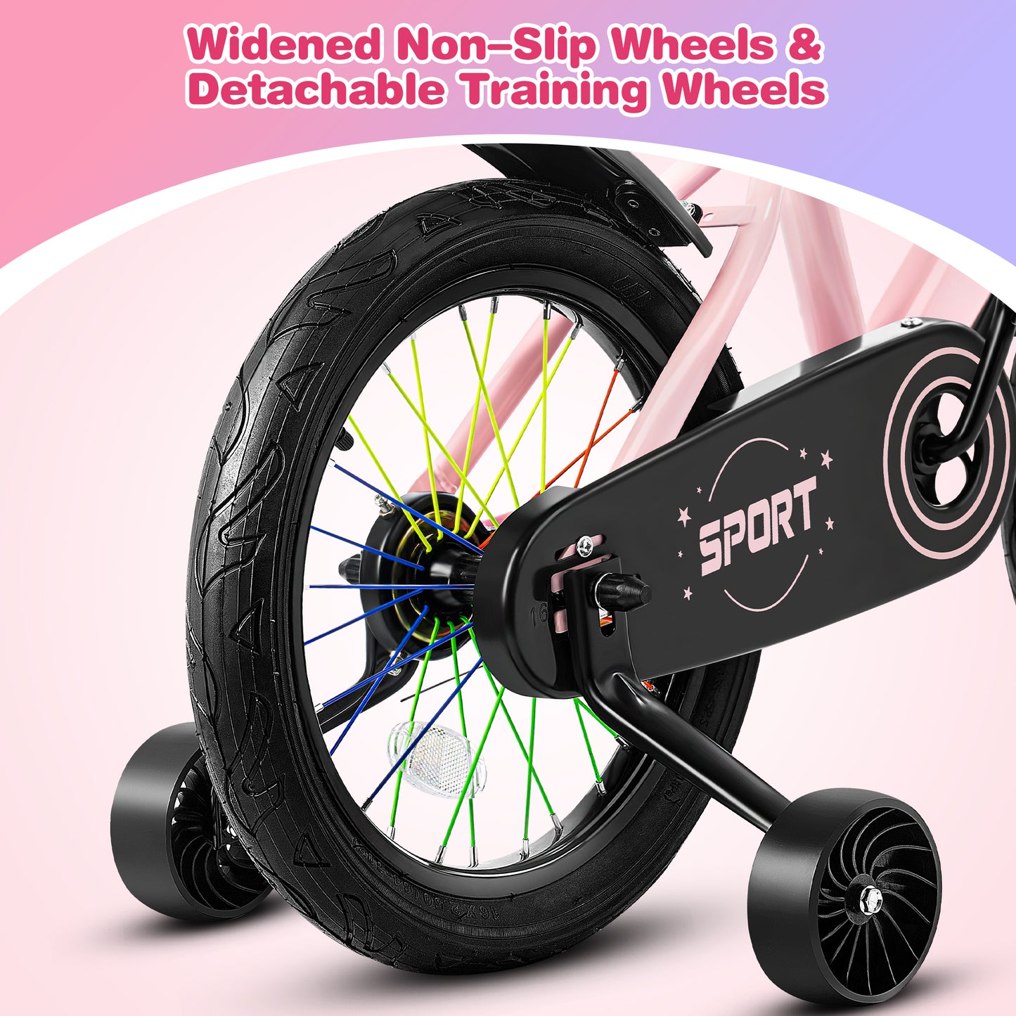 Lookfly 14" Kids Bike for Boys and Girls with Removable Training Wheels,Children's Cicycle,Blue