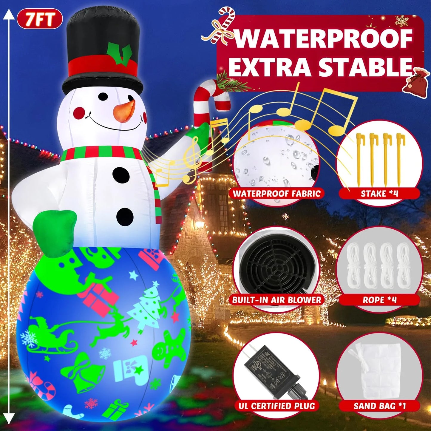 Lookfly 7FT Christmas Inflatable Scepter Soldier