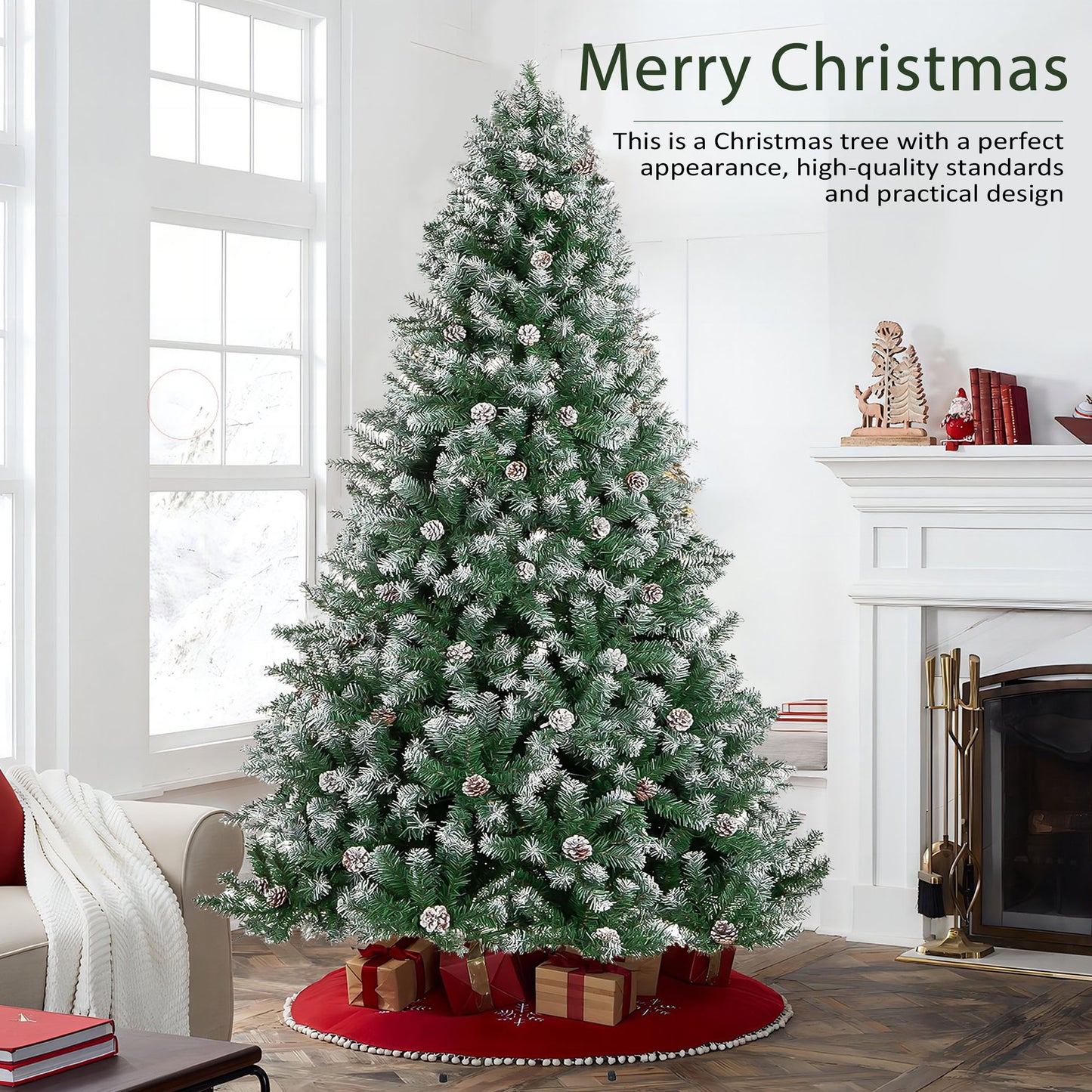 IZNEN 6 ft. Pre-Lighted Christmas Tree, 8 Modes LED Lights, Artificial Xmas Tree with Large Storage Bag