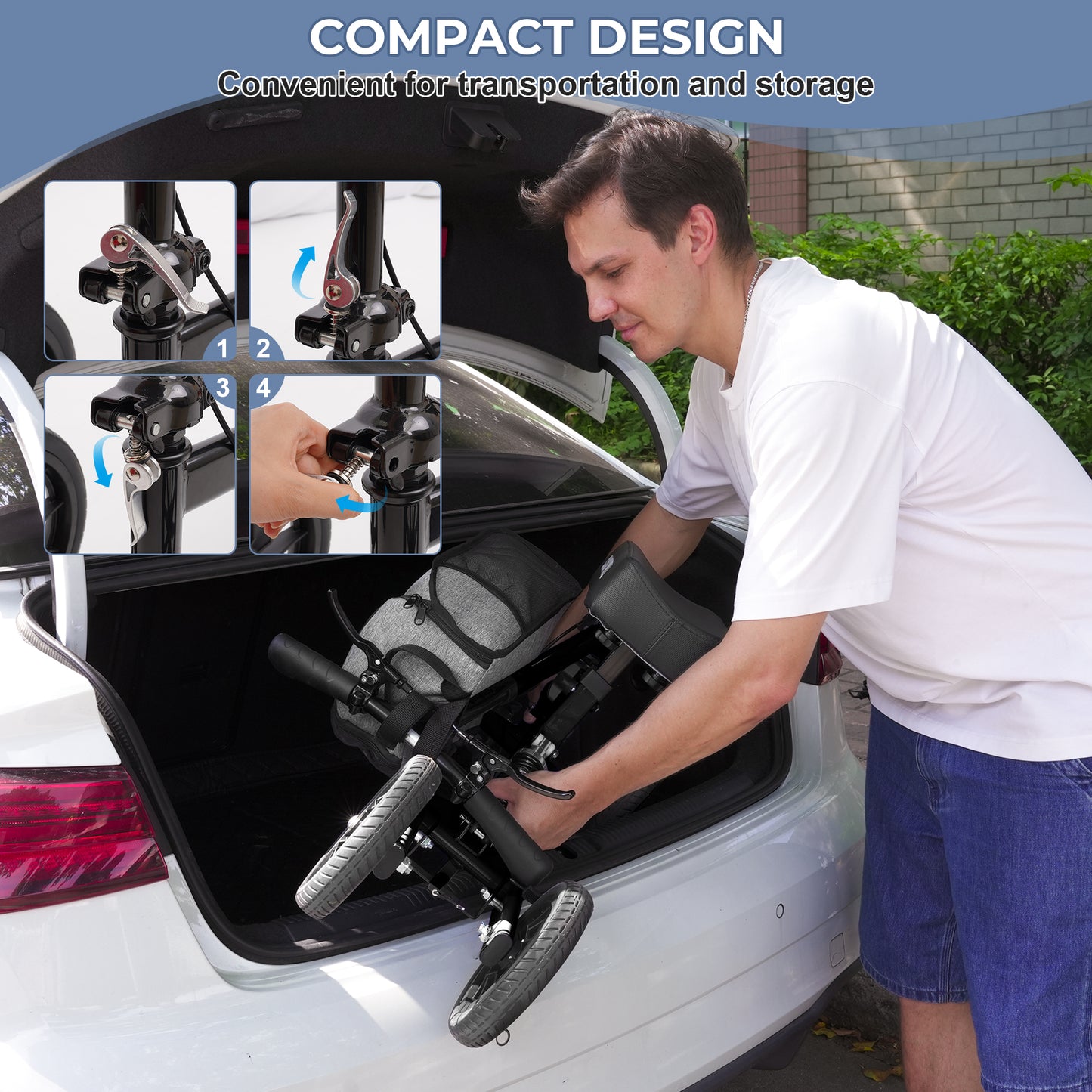 COSYWILL All Terrain Knee Scooter,Knee Walker Scooter for Foot Injuries,Adults Roller Scooter for with 10“ TPU Wheel,Compact Crutches Alternative,Black