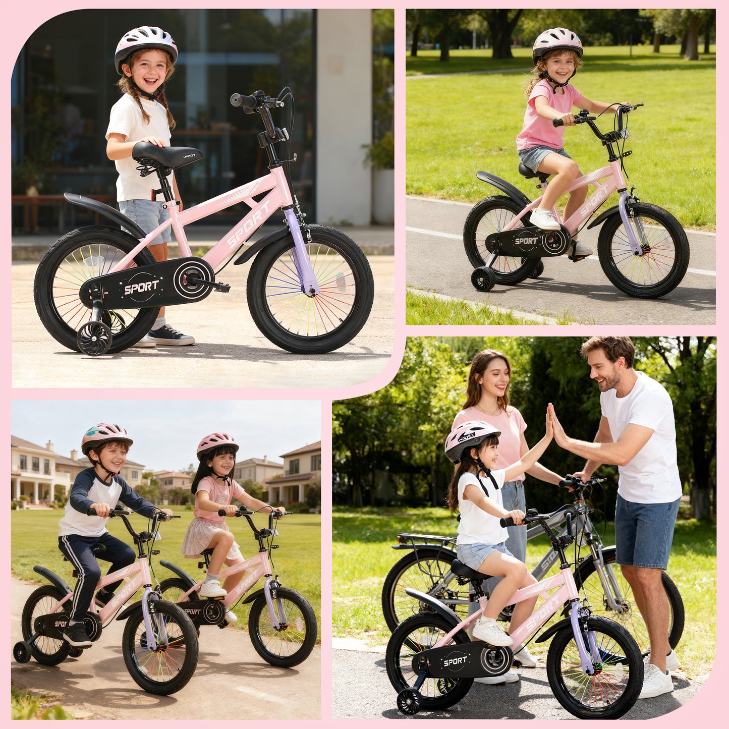 Lookfly 14" Kids Bike for Boys and Girls with Removable Training Wheels,Children's Cicycle,Blue