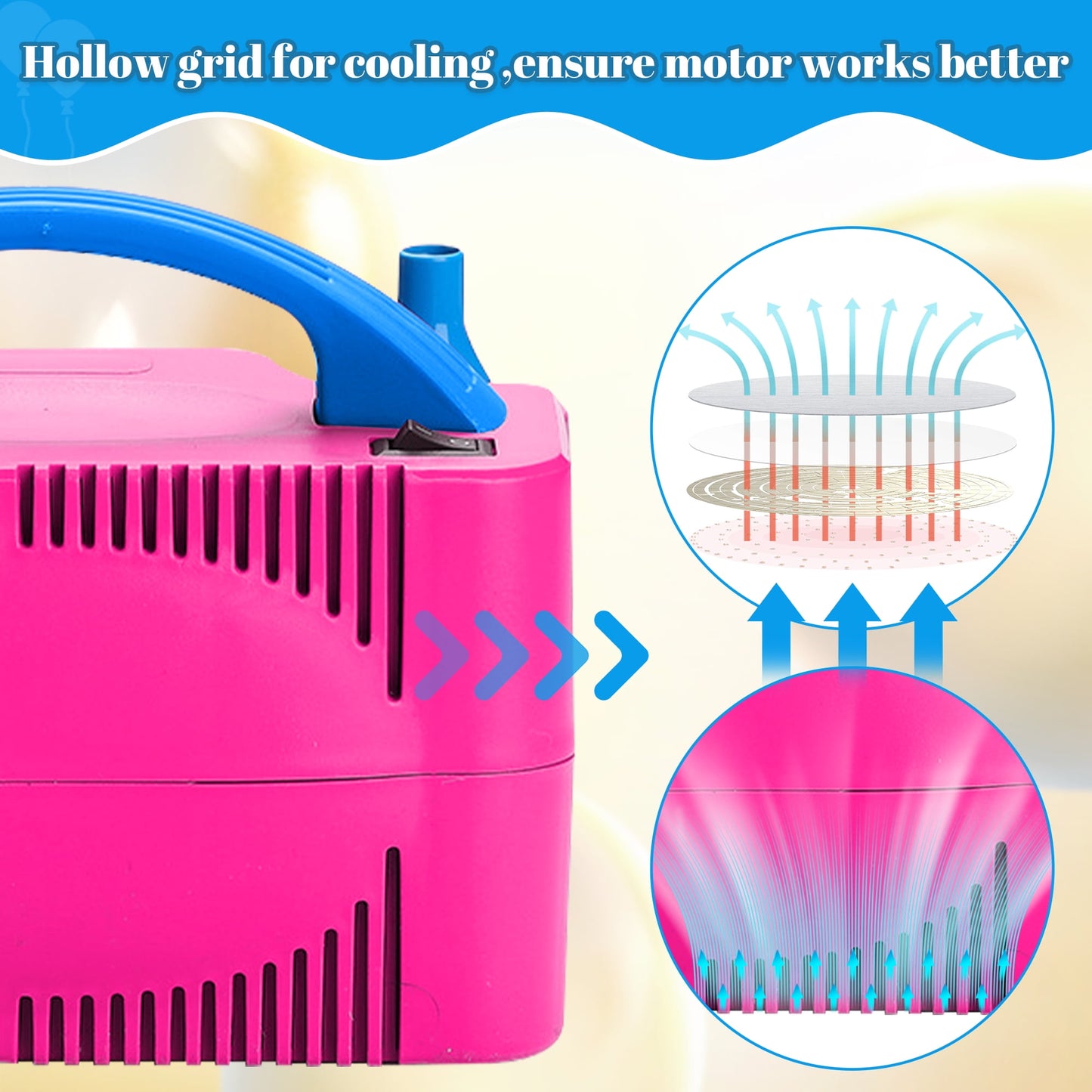 Electric Balloon Pump, Portable Dual Nozzle Blower Air Balloon Pump & Inflator for All Balloons Party Wedding Decoration