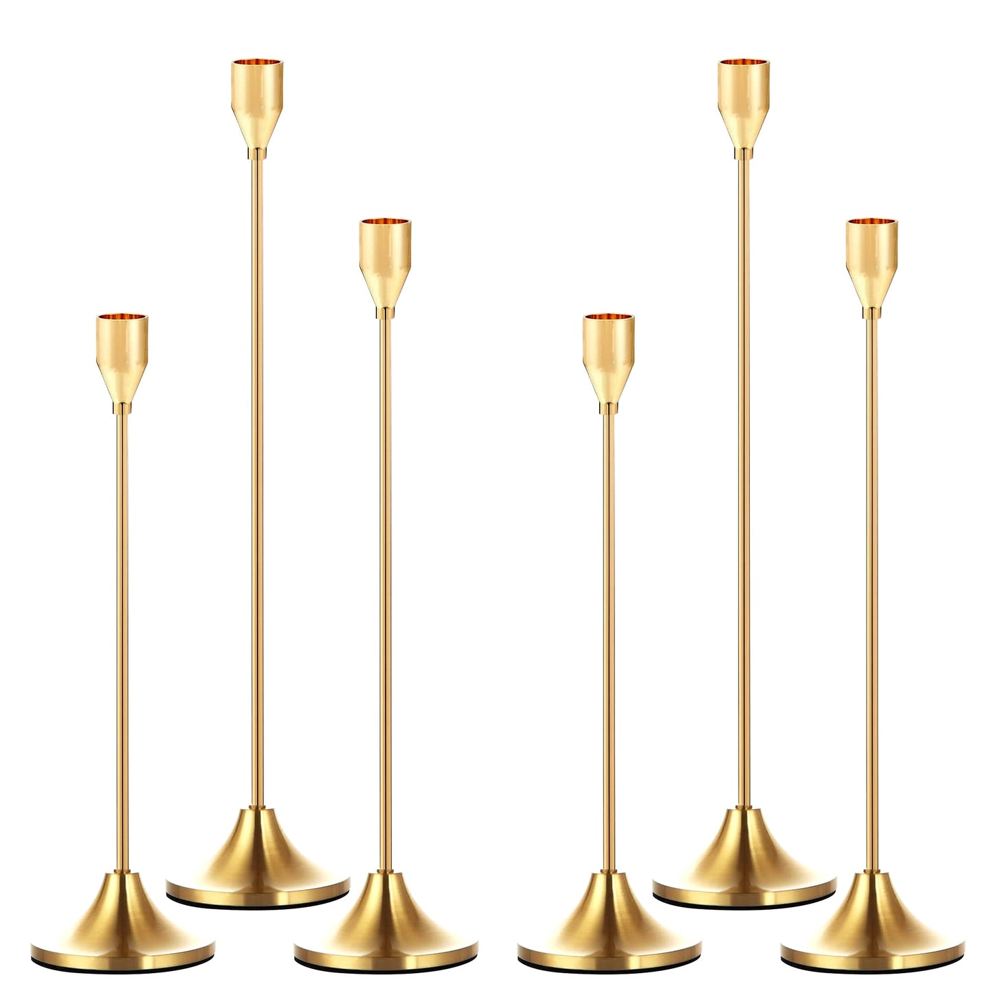YOUPINS Metal Gold Taper Candle Holder Candlestick Holders for Wedding, Dinning, Party, Decorative Candelabra Fits 3/4 inch Thick Candle & Led Candles