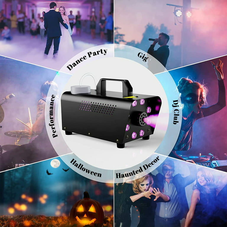 500W Smoke Machine 2000CFM Fog - 13 Colorful LED Lights - Wireless Remote Control - Ideal for Weddings, Halloween, Parties, and Stage Effects