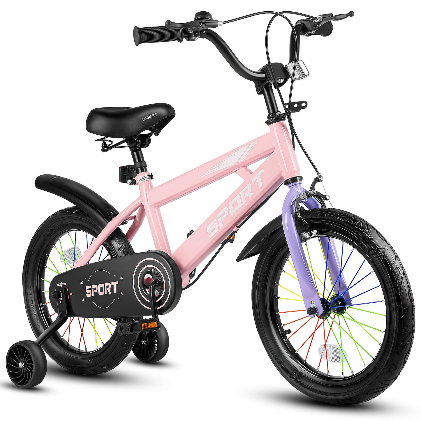Lookfly 14" Kids Bike for Boys and Girls with Removable Training Wheels,Children's Cicycle,Blue
