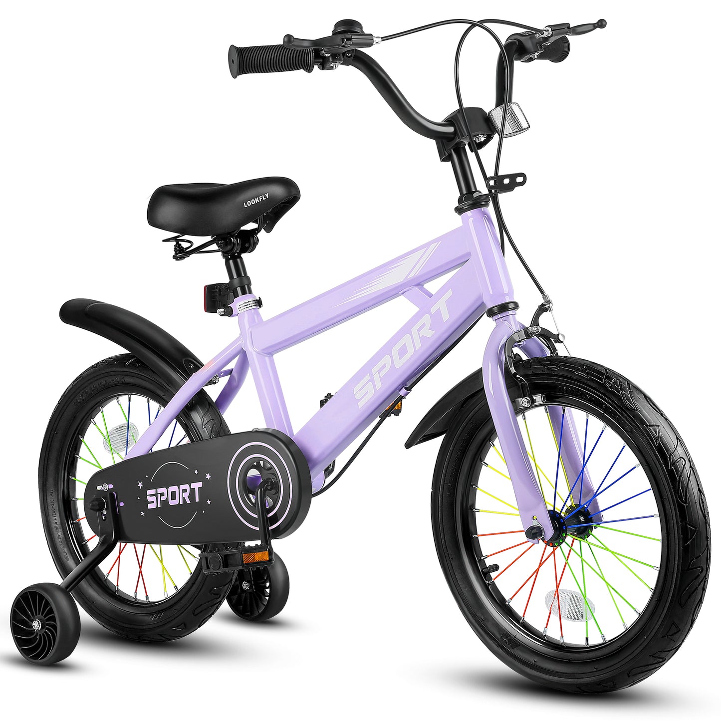 Lookfly 14" Kids Bike for Boys and Girls with Removable Training Wheels,Children's Cicycle,Blue