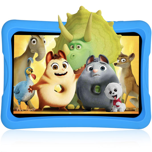 TEAYINGDE Kids Tablet 10.1" Android 13 Tablet with WiFi 64GB Tablet for Ages 3–8 Kids Tablet with Silicone Case Google Play Parental Control APP （Blue）