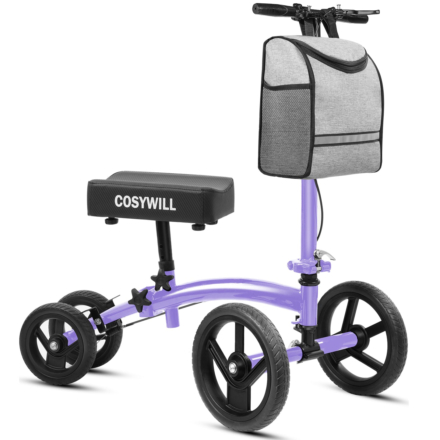 COSYWILL Steerable Knee Scooter,Economy Knee Walker,All Terrain Foldable Medical Scooter for Foot Injuries Crutches Alternative,Purple