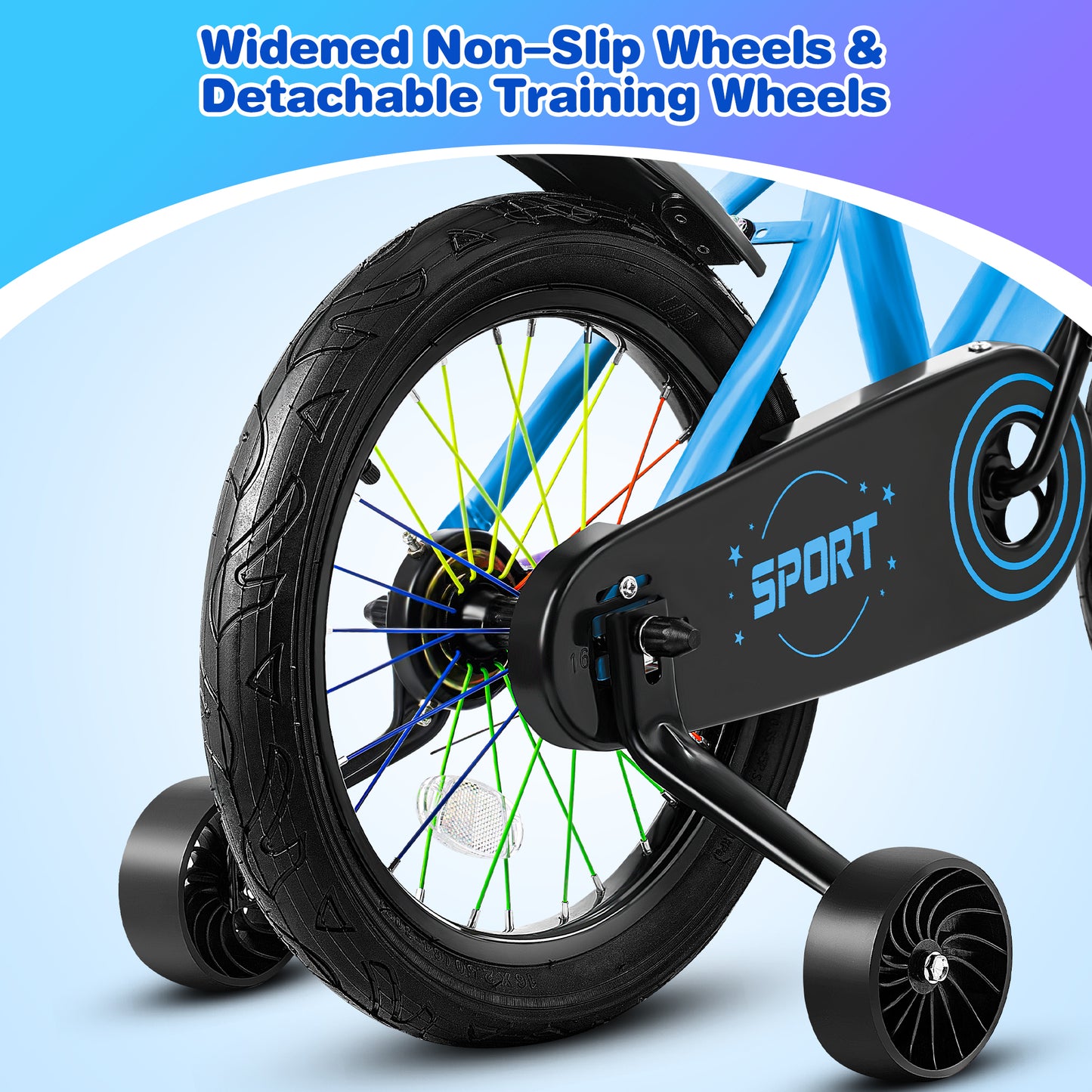 Lookfly 14" Kids Bike for Boys and Girls with Removable Training Wheels,Children's Cicycle,Blue