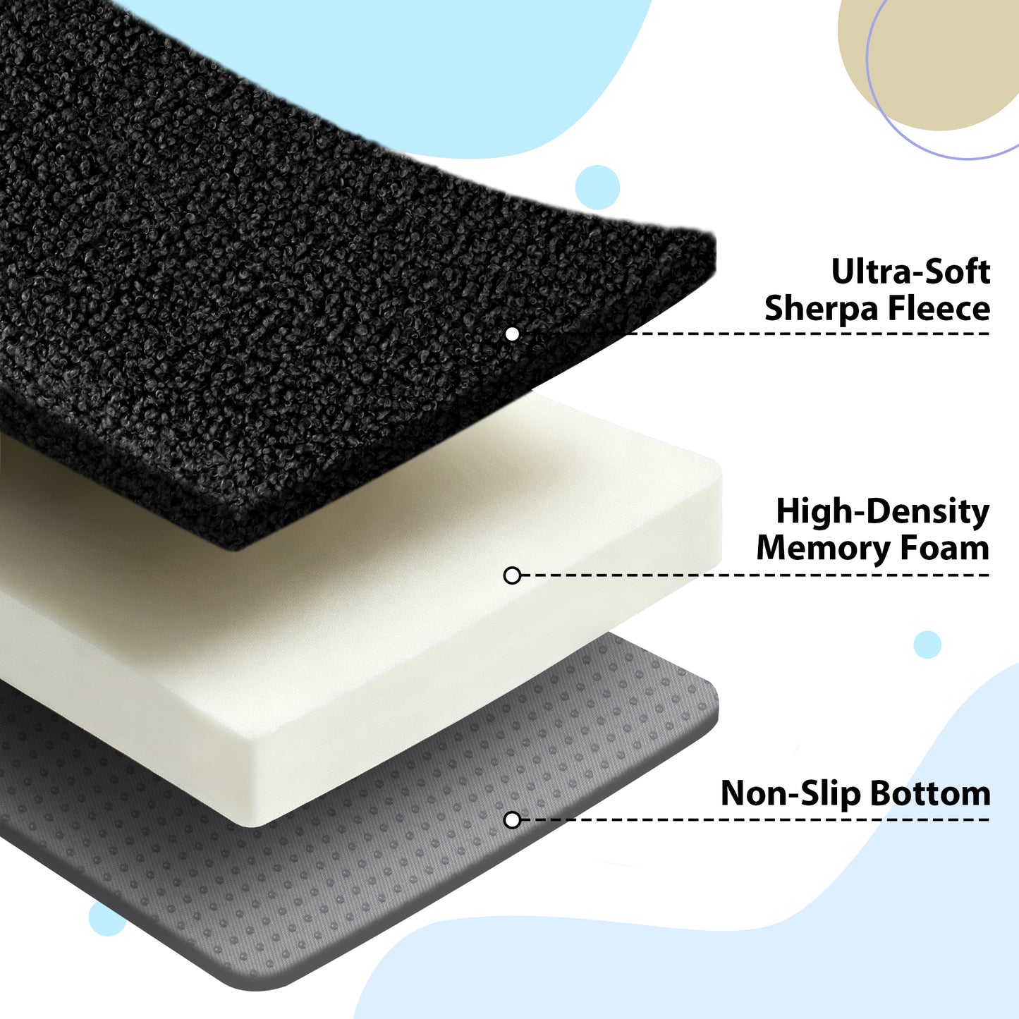 COSYWILL Knee Scooter Pad Cover with Memory Foam, Soft Removable Knee Walker Pad Cover, Washable Replacement Cushion Cover, Black