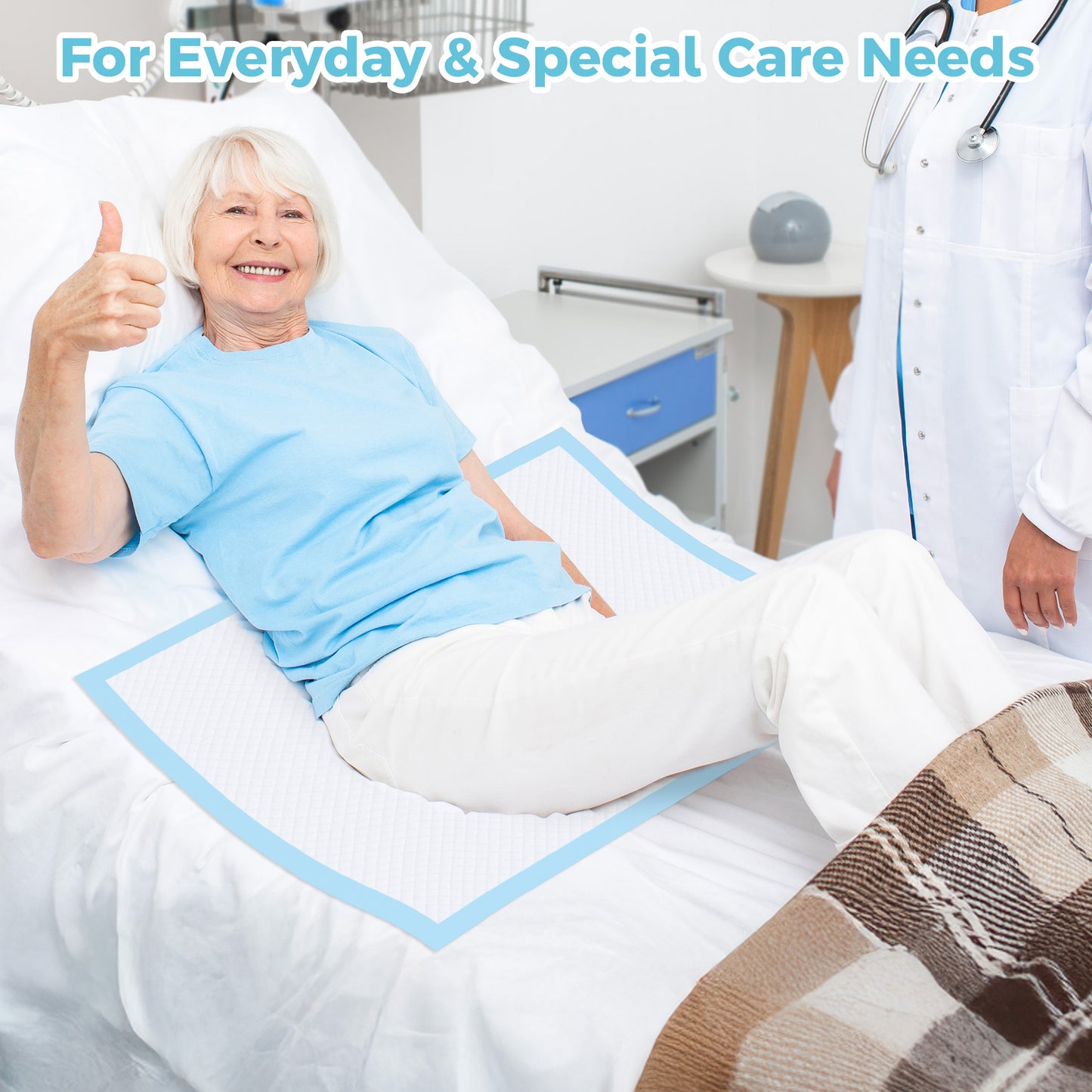 COSYWILL Bed Pads,23'' x 36'' Incontinence Bed Pads for Adults, Disposable Underpads with Adhesive Strip,30 Count