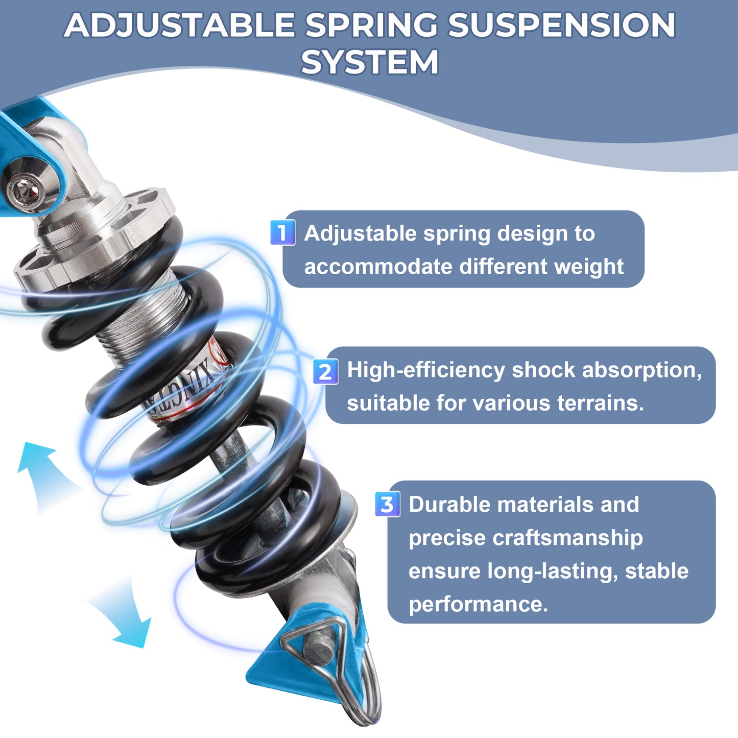 COSYWILL All Terrain Knee Scooter,Knee Walker Scooter for Foot Injuries,Adults Roller Scooter for with 10“ TPU Wheel,Compact Crutches Alternative,Light Blue