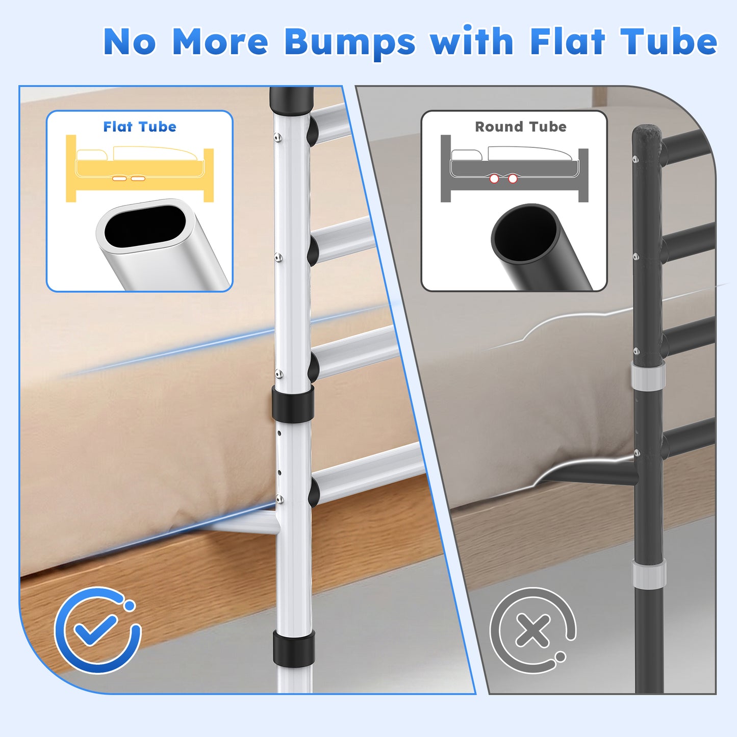 COSYWILL Bed Rails for Adults, Adjustable Bed Assist Rail with Storage Pocket and Safety Strap, Non-Slip Bedside Support Rail Supports up to 330 lbs