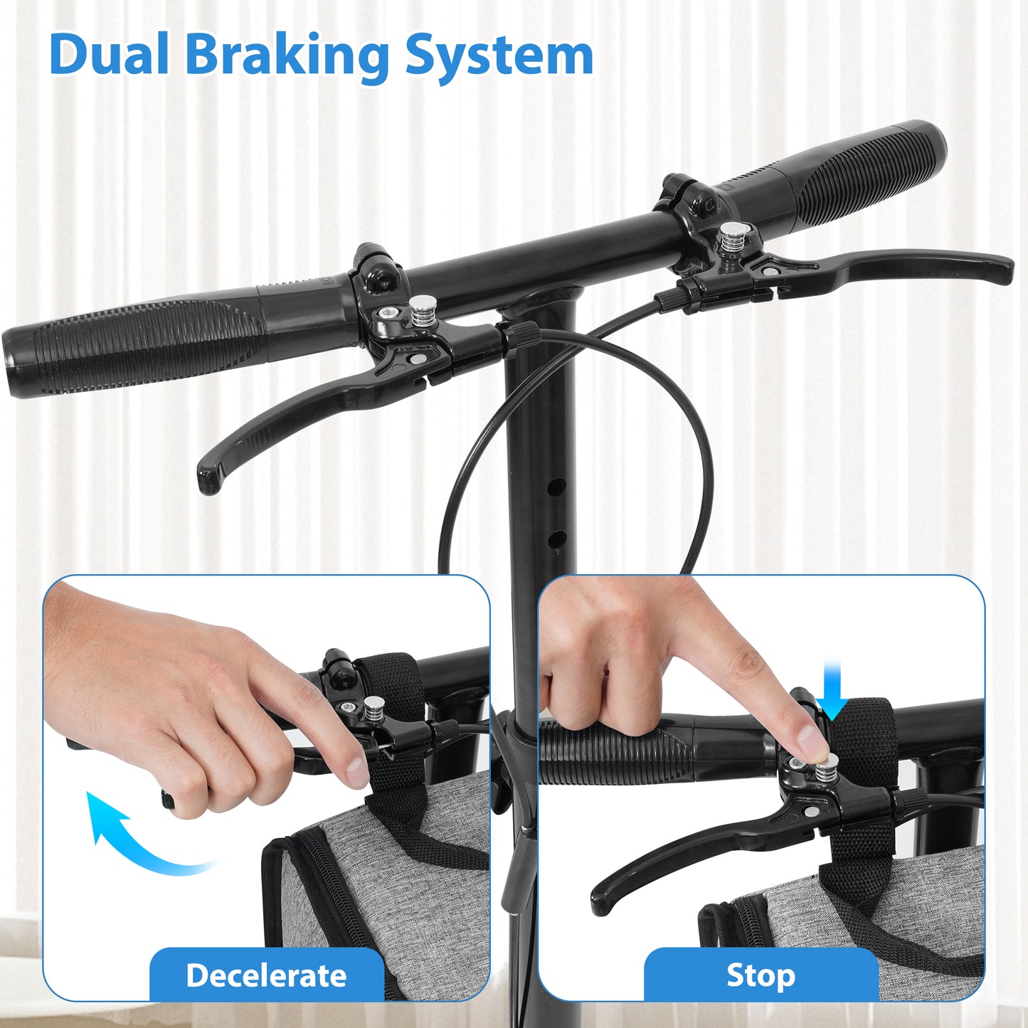 COSYWILL Knee Scooter,Economy Knee Walker with Dual Braking System,Foldable Scooter for Foot Injuries,Compact Crutches Alternative,Black