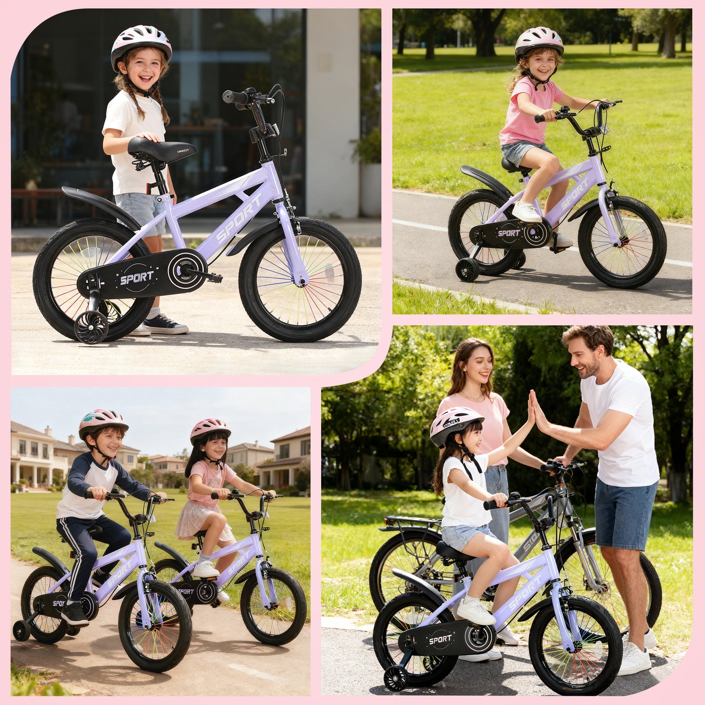 Lookfly 14" Kids Bike for Boys and Girls with Removable Training Wheels,Children's Cicycle,Blue